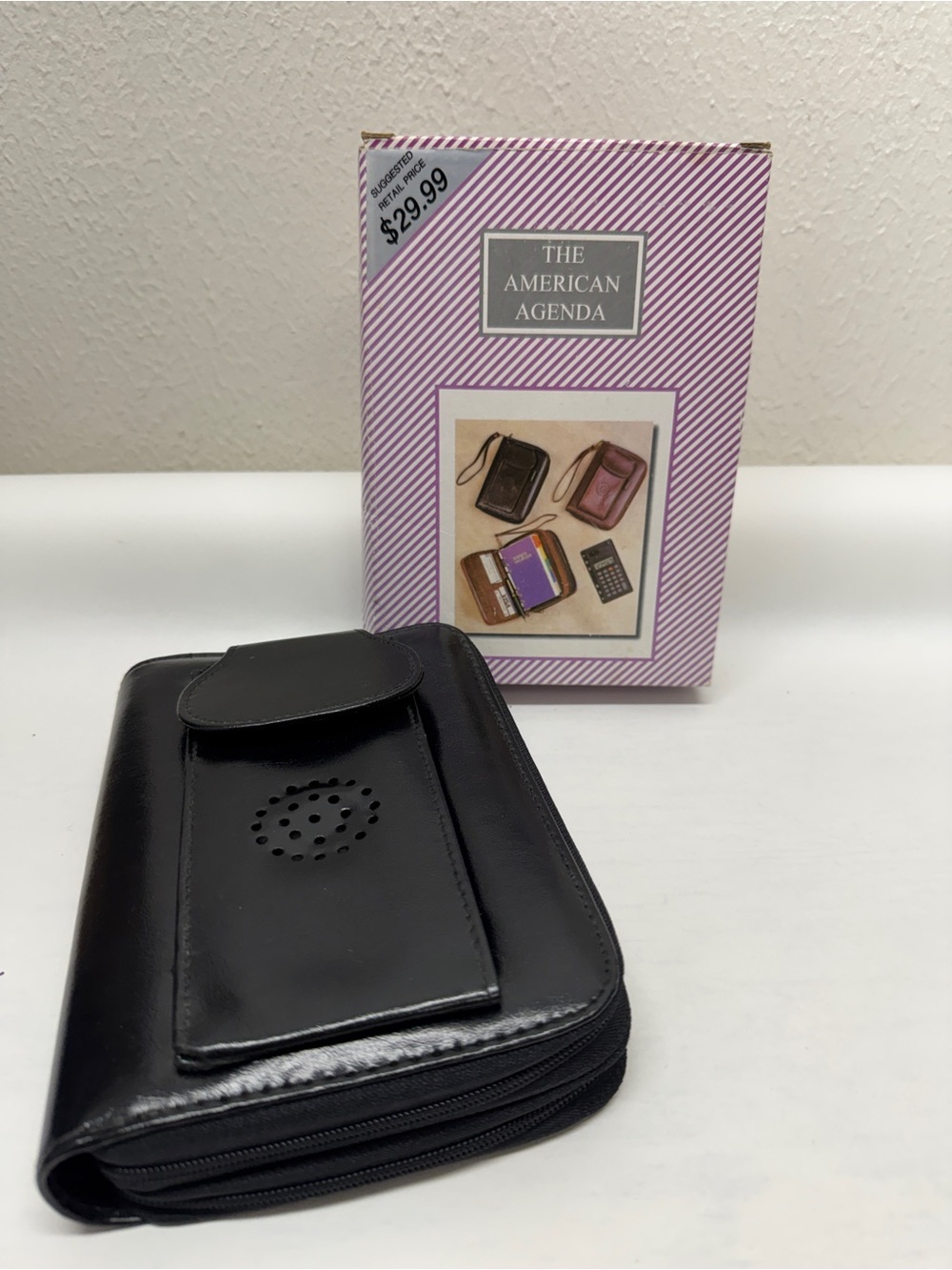 Vintage 2001 Black Business Agenda Clutch With Phone Pouch NIB